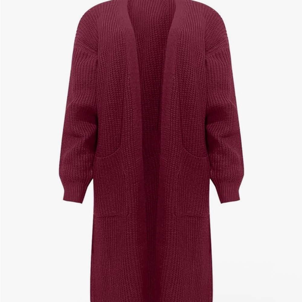 Women's Burgundy Knit Cardigan